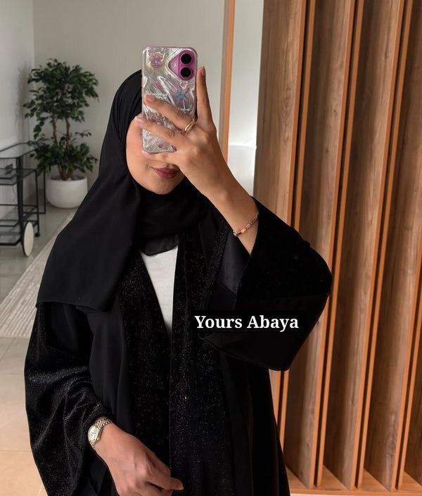 عباءة "ستارلايت" اللامعة بقماش شيمر فاخر وإطلالة مسائية ساحرة - أزياء نسائية فاخرة ومحتشمة بالمغرب