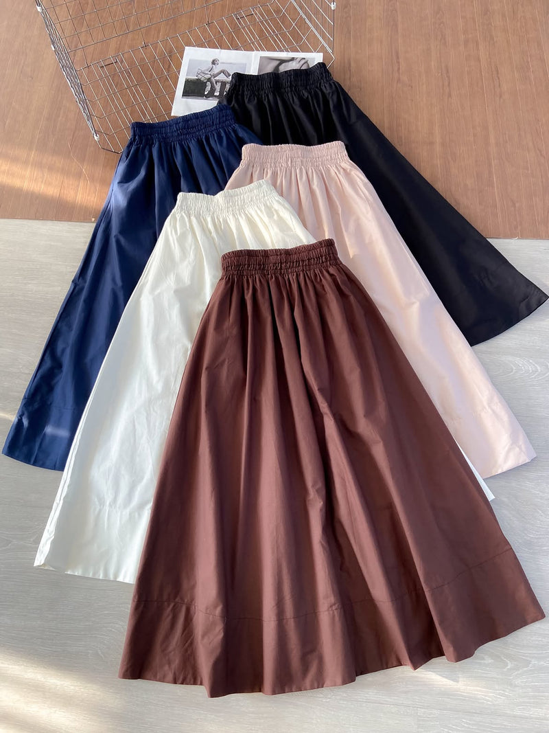 تنورة نسائية طويلة كلوش بخصر مطاطي | كاجوال وعملية (عدة ألوان) yourswomanswear
