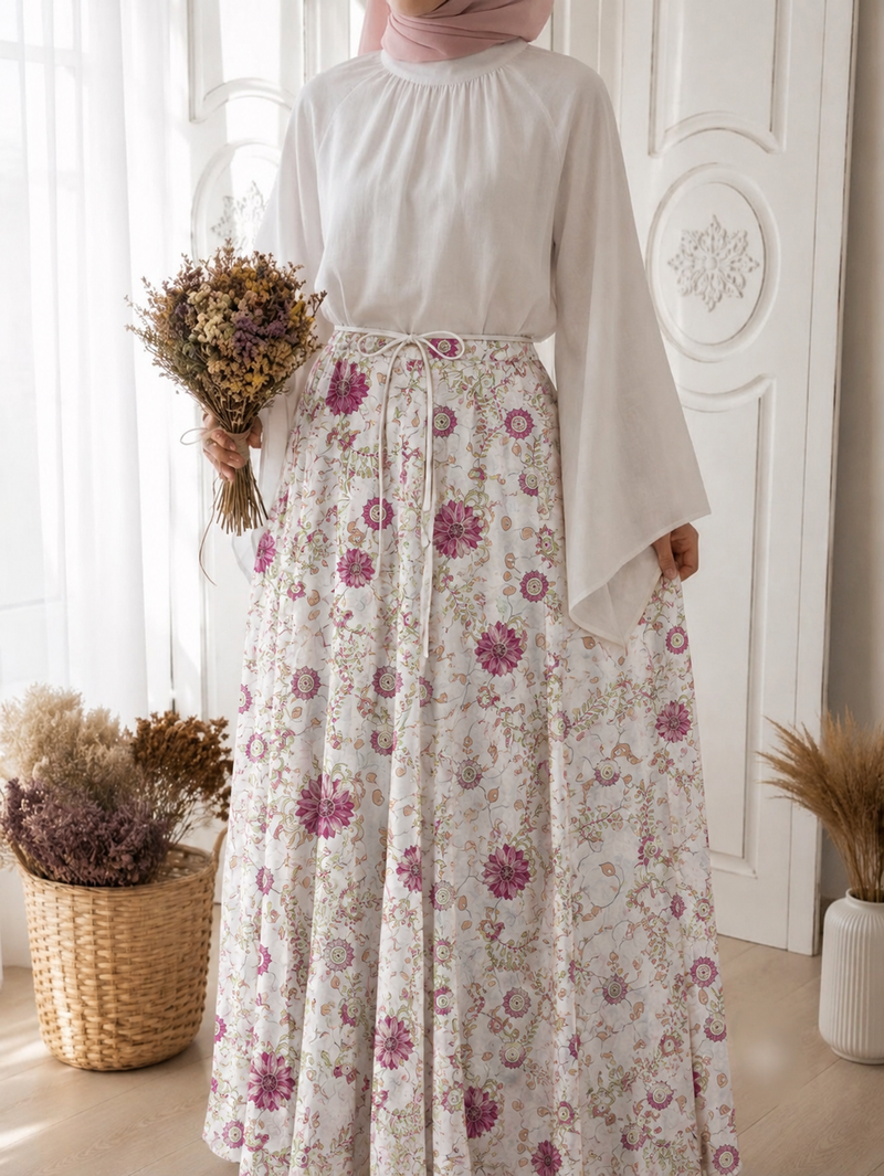 طقم قميص وتنورة ماكسي مزهرة — Floréa yourswomanswear