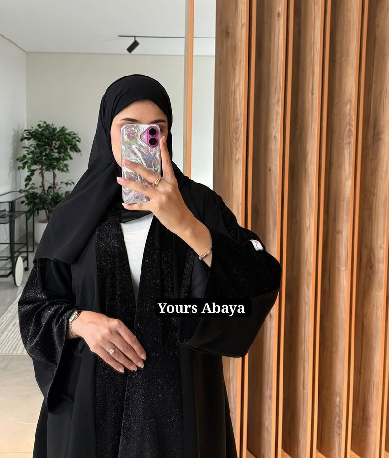 عباءة "ستارلايت" اللامعة بقماش شيمر فاخر وإطلالة مسائية ساحرة - أزياء نسائية فاخرة ومحتشمة بالمغرب