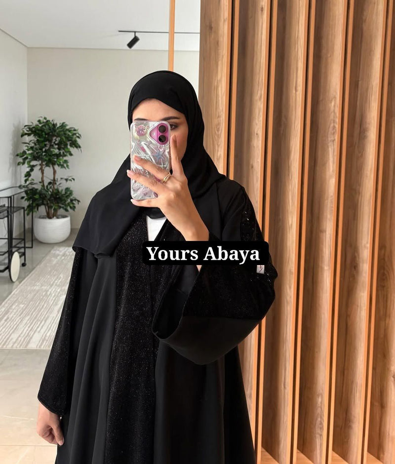 عباءة "ستارلايت" اللامعة بقماش شيمر فاخر وإطلالة مسائية ساحرة - أزياء نسائية فاخرة ومحتشمة بالمغرب