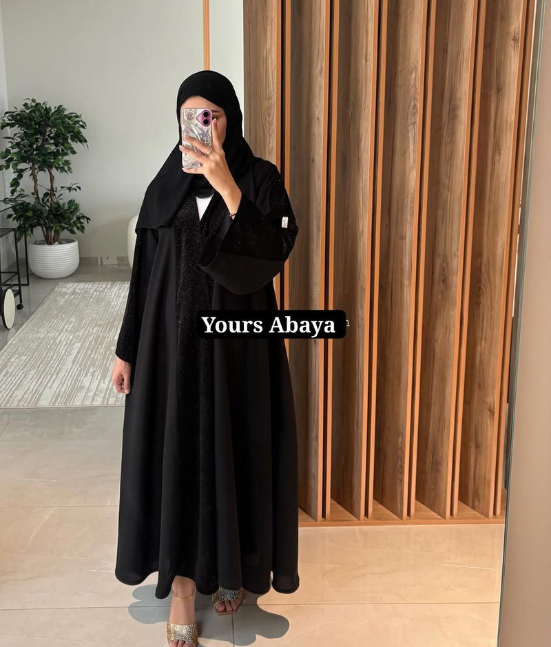 عباءة "ستارلايت" اللامعة بقماش شيمر فاخر وإطلالة مسائية ساحرة - أزياء نسائية فاخرة ومحتشمة بالمغرب