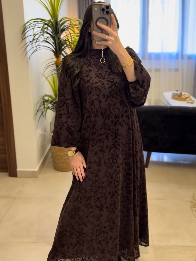 فستان "فلونا" ماكسي متدرج من دانتيل الجيبير المبطن بالكامل - أزياء نسائية فاخرة ومحتشمة بالمغرب