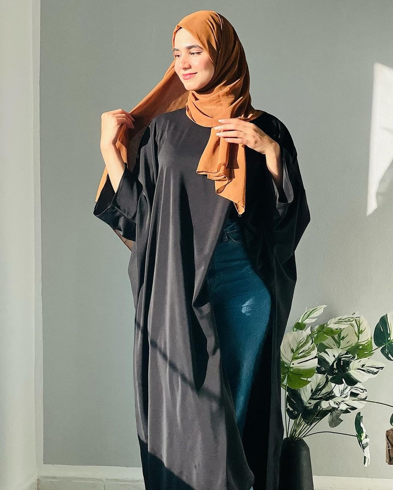 تونيك "كاسكيد" كريب فاخر بقصة درابيه انسيابية غير متماثلة - أزياء نسائية فاخرة ومحتشمة بالمغرب